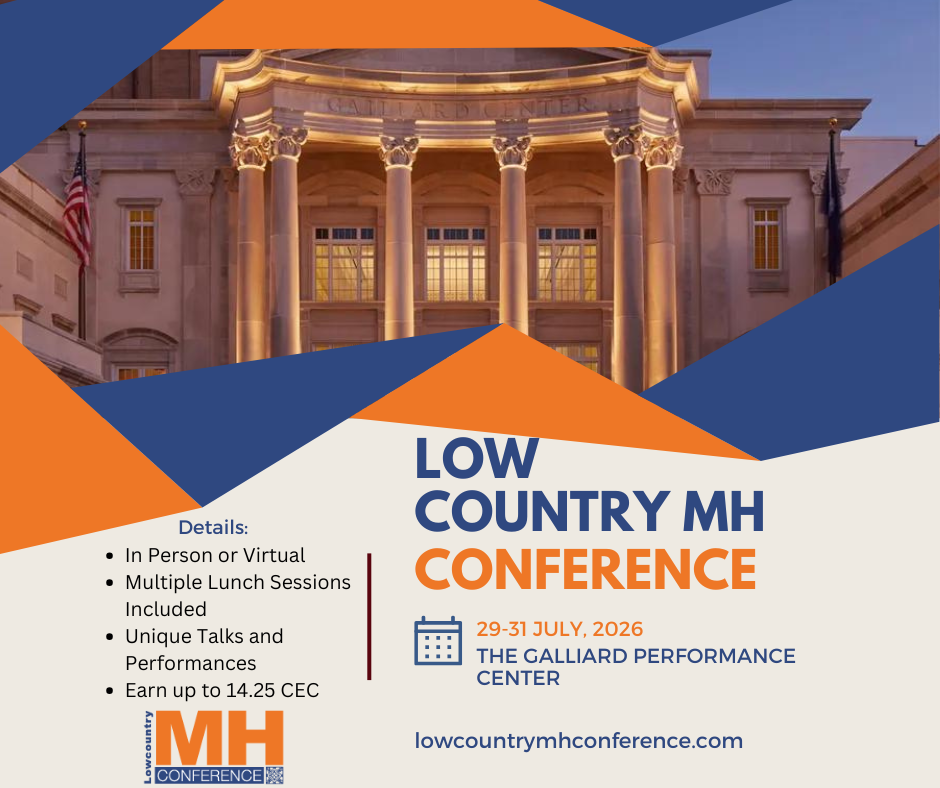 A Picture of the Galliard Center in Charleston and the name and date of the conference.