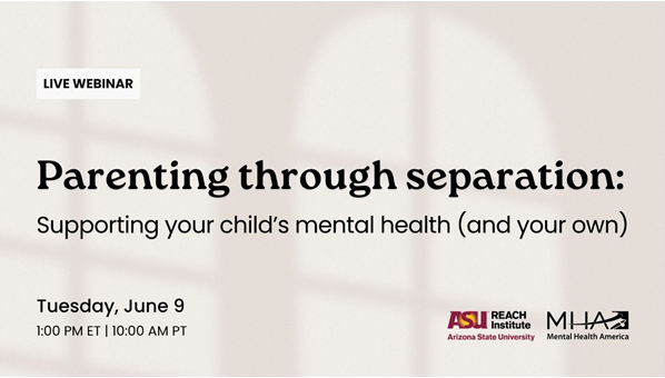 On a beige background, the title and time of the webinar with the logos of ASU and MHA